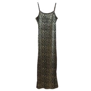 Vintage Leopard Print Maxi Dress